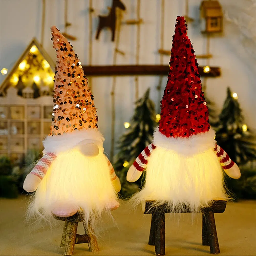 LED Weihnachtsdeko Innen Wichtel Beleuchtung, 3 Stück Weihnachten Deko Wichtel Weihnachtswichtel Figuren, Plüsch Weinachtsdekorationen Tisch Weihnachtsdeko Amerikanisch Christmas Wichtel Figuren