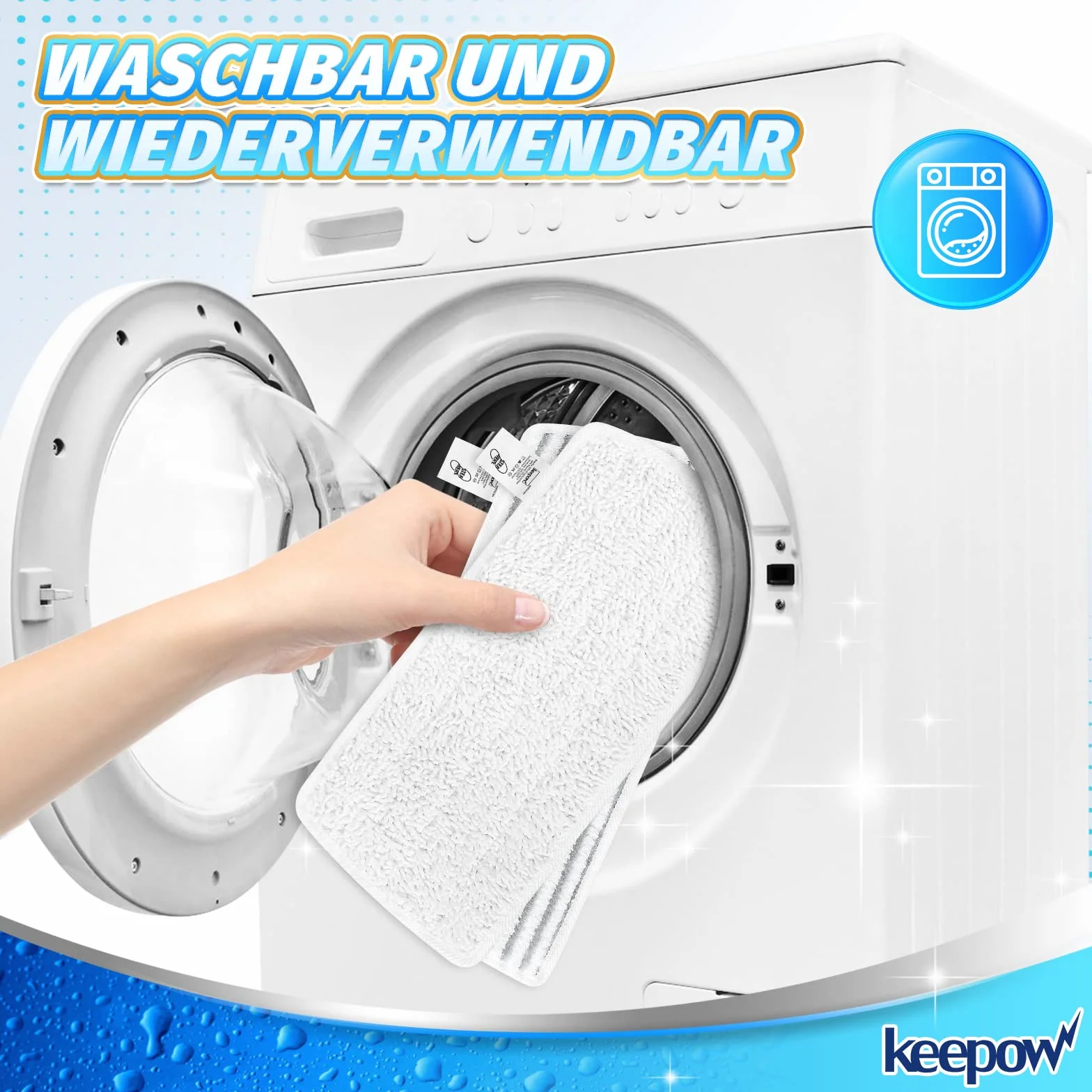KEEPOW 10 Stück für Vileda Steam Plus XXL Dampfreiniger Ersatzbezüge, Waschbar Mikrofaser Ersatzbezug für Vileda Dampfreiniger - für Vileda Steam Pro XXL Dampfreiniger Ersatzbezüge (5 Grau + 5 Weiß)