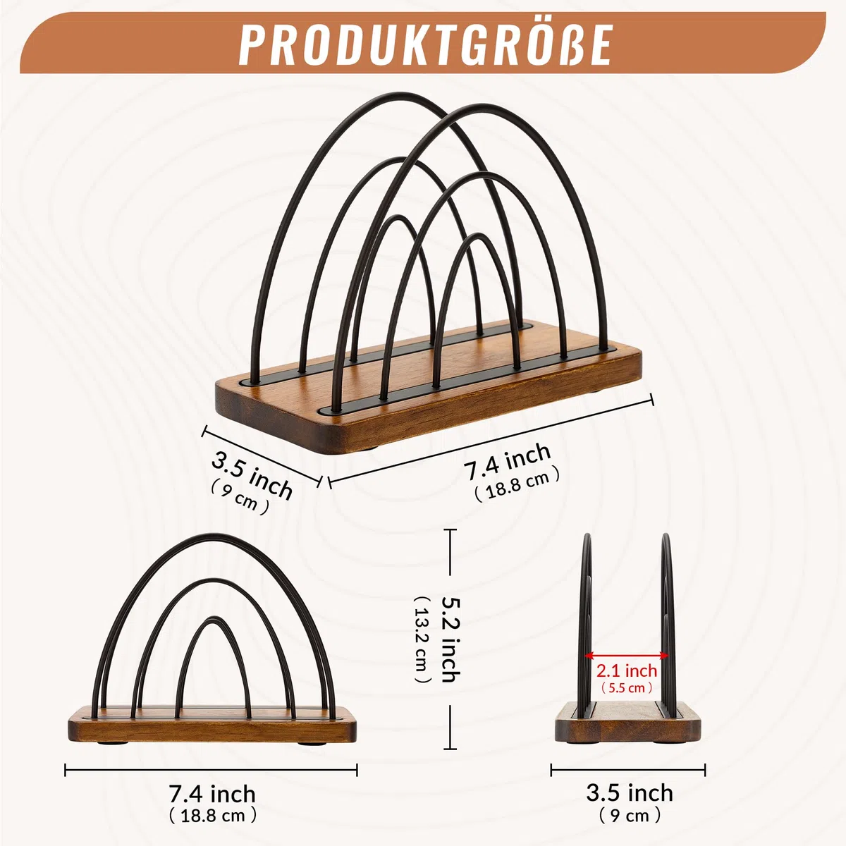 Serviettenhalter aus Metall für den Tisch – Freistehender Serviettenhalter mit Holzsockel für Quadratische Servietten, Ideal für Küche, Cocktailbar und Esstisch
