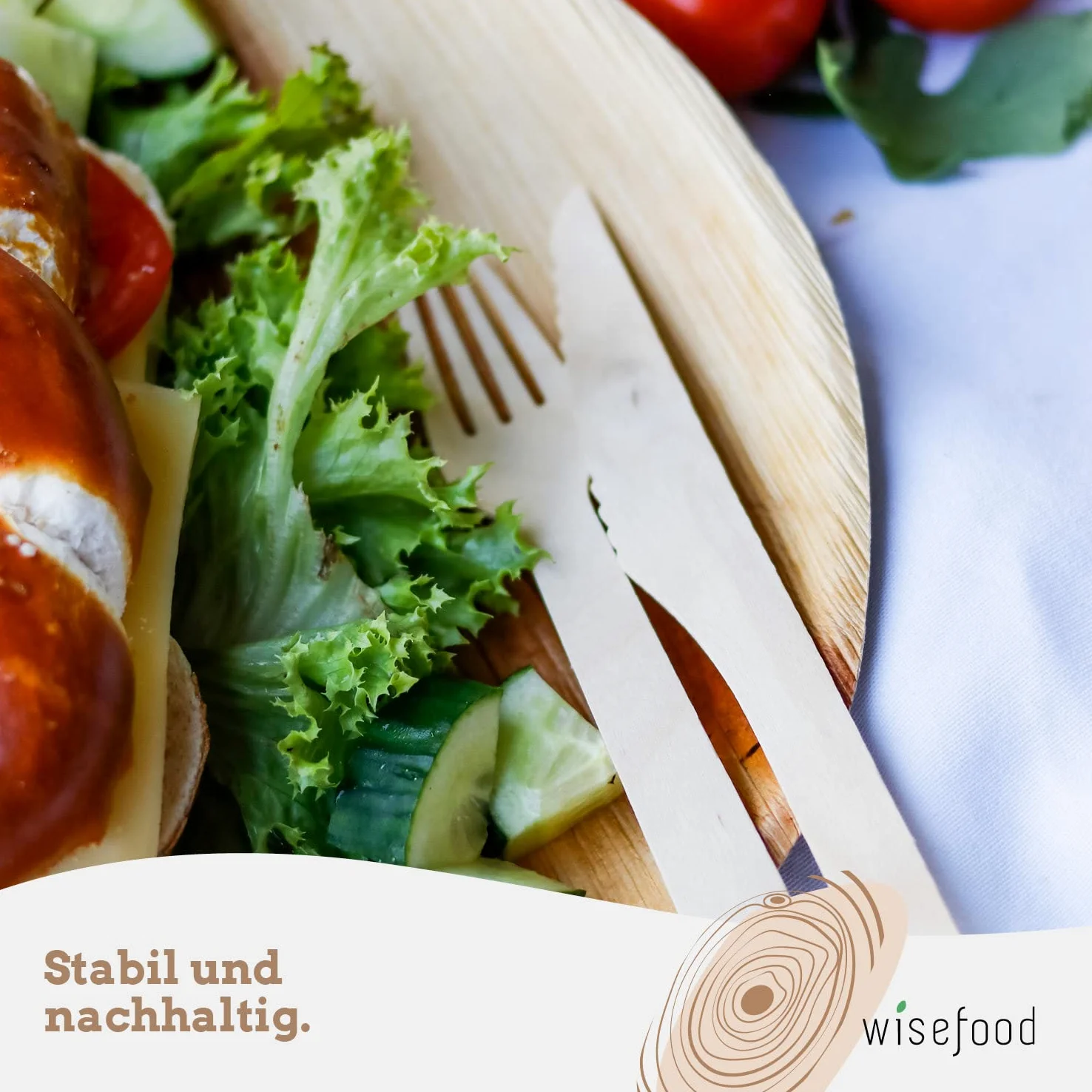 Wisefood Holzbesteck Set, 100 Holzgabeln, 100 Holzmesser, 100 Holzlöffel, 300-teiliges Einwegbesteck Set 16,5cm, Biologisch abbaubares und splitterfreies Partybesteck (2 Sets)