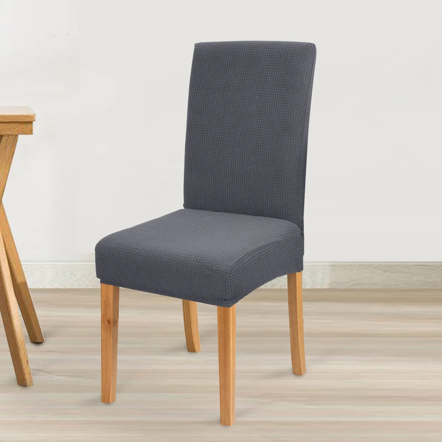Granbest Premium Wasserdicht Esszimmer Stuhl Abdeckungen Satz Von 4, Stretch Hohen Zurück Stuhlhussen Slipcover Für Esszimmer, Abnehmbaren Stuhl Schutz Für Bankett, Küche, Party (4er Set, Grau)