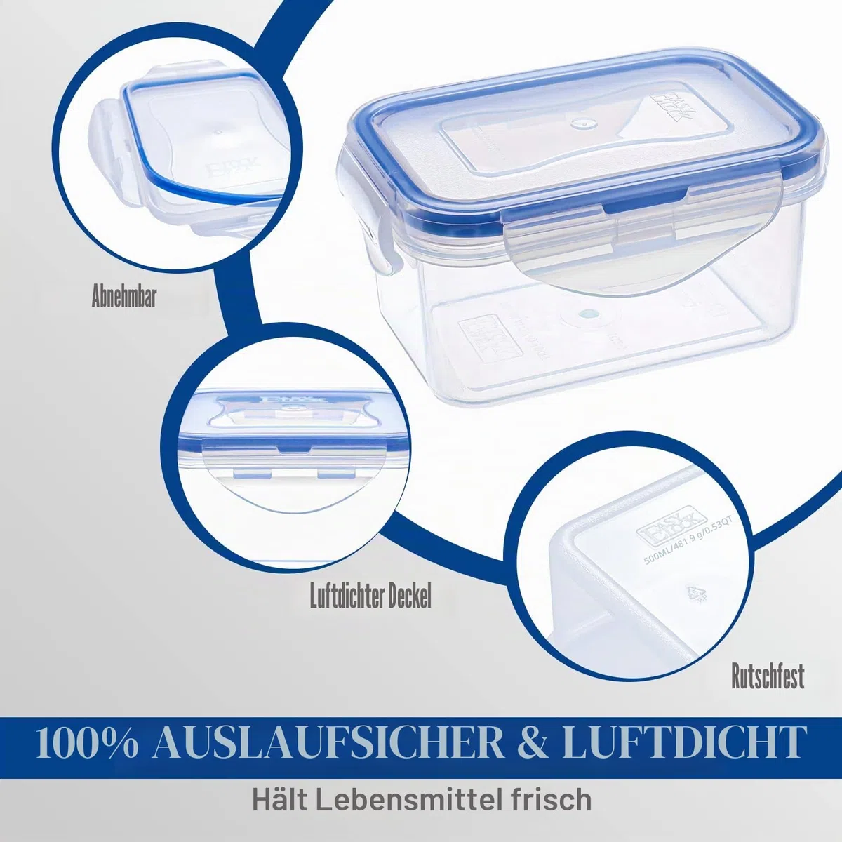 6er-Set 180ML Kleine Dosen mit Deckel Plastik Eisbehälter für Speiseeis Gefrierdosen Klein Mikrowellengeschirr Kimchi Behälter Snackbox