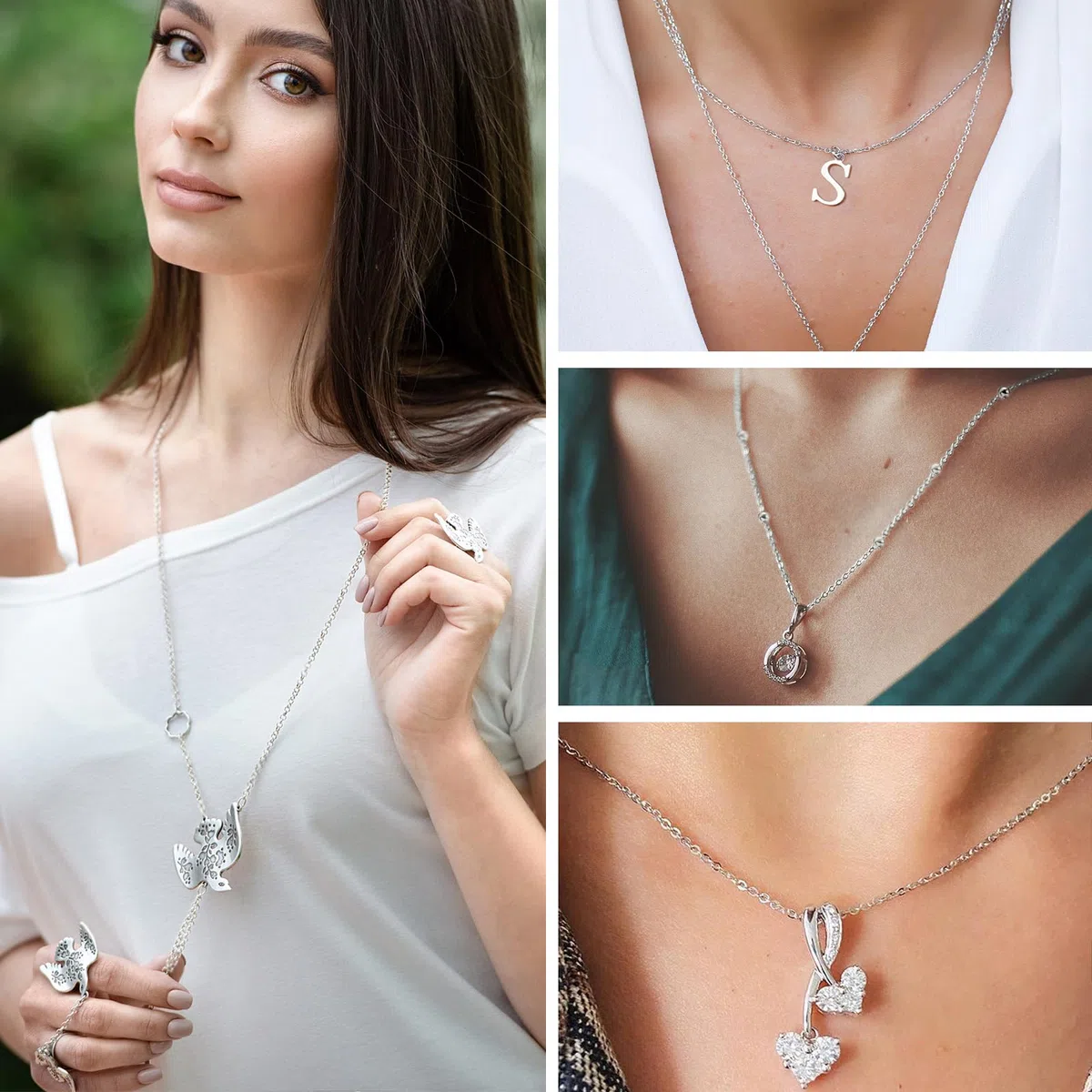 Draupnir 14m 6 Rollen Gliederkette Silber, Schmuckketten zum Basteln, Gliederkette Meterware, Halskettenketten Zubehör mit Ringen und Karabinerverschlüssen und U Ringen für Schmuck Diy Herstellung