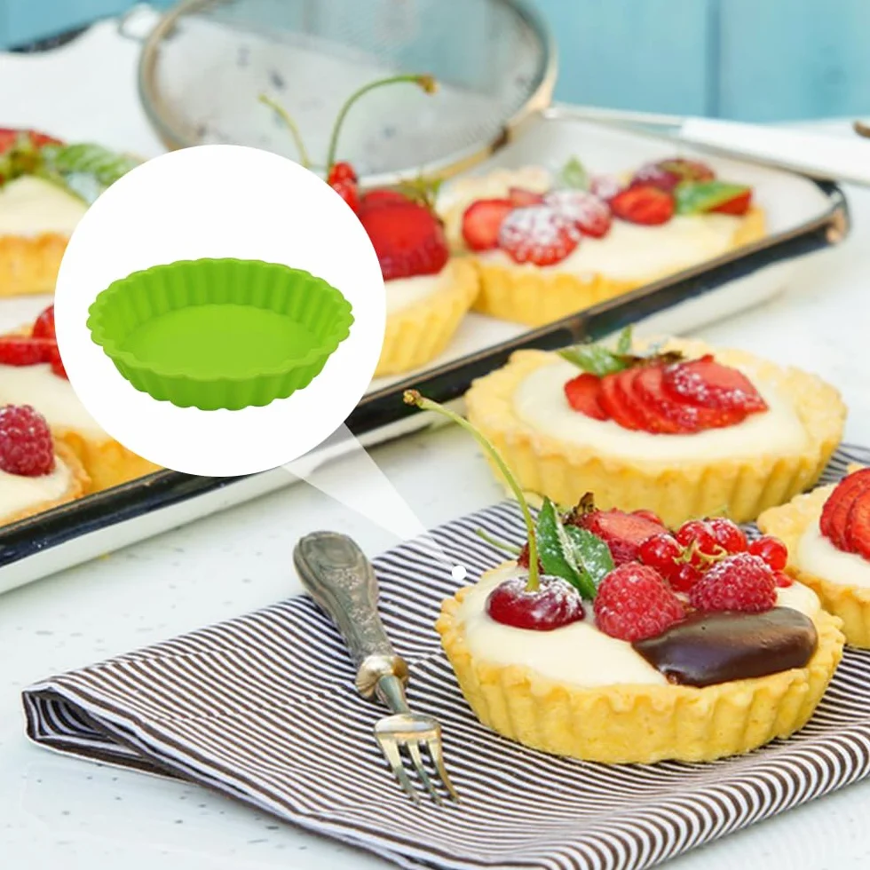 12-teilige Silikon-Kuchenform, 11 cm, antihaftbeschichtet, für Törtchen, Mini-Törtchen und Quiches