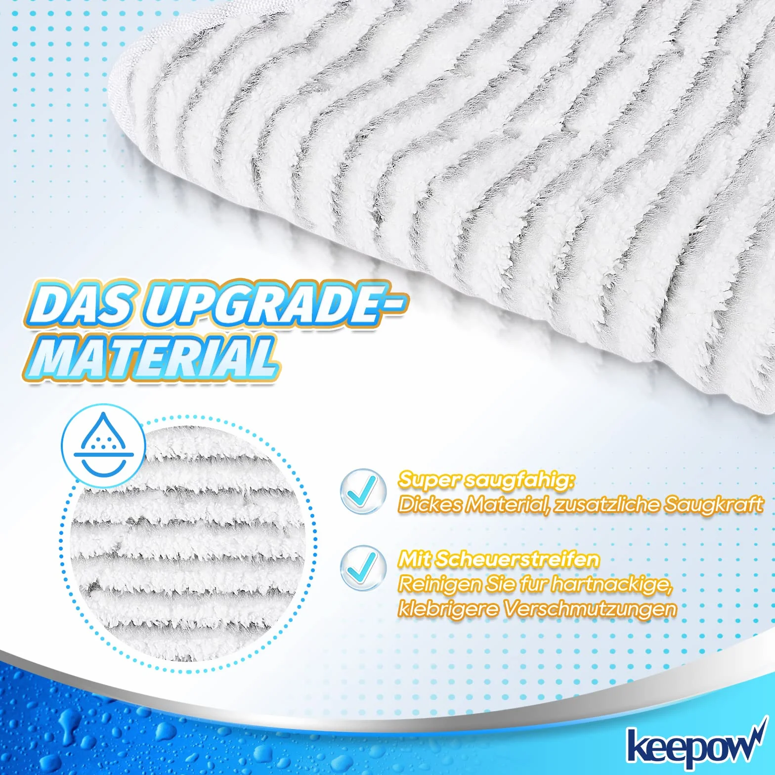 KEEPOW 10 Stück für Vileda Steam Plus XXL Dampfreiniger Ersatzbezüge, Waschbar Mikrofaser Ersatzbezug für Vileda Dampfreiniger - für Vileda Steam Pro XXL Dampfreiniger Ersatzbezüge (5 Grau + 5 Weiß)