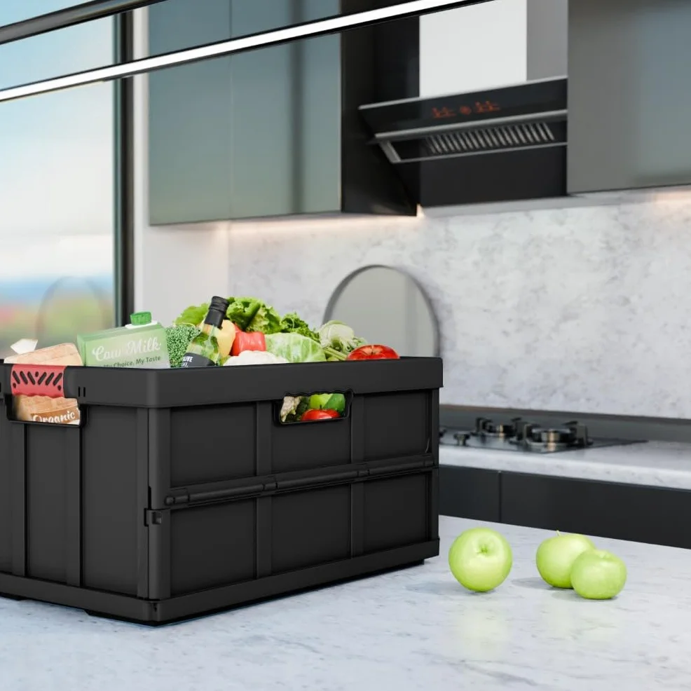 keeeper benno Stabile Profi-Klappbox mit Softgriffen, 45 l, Bis 50 kg Tragkraft, Lebensmittelecht, 54 x 37 x 27,5 cm, 45 l, Eco Line, Blau (Eco Sky Blue )