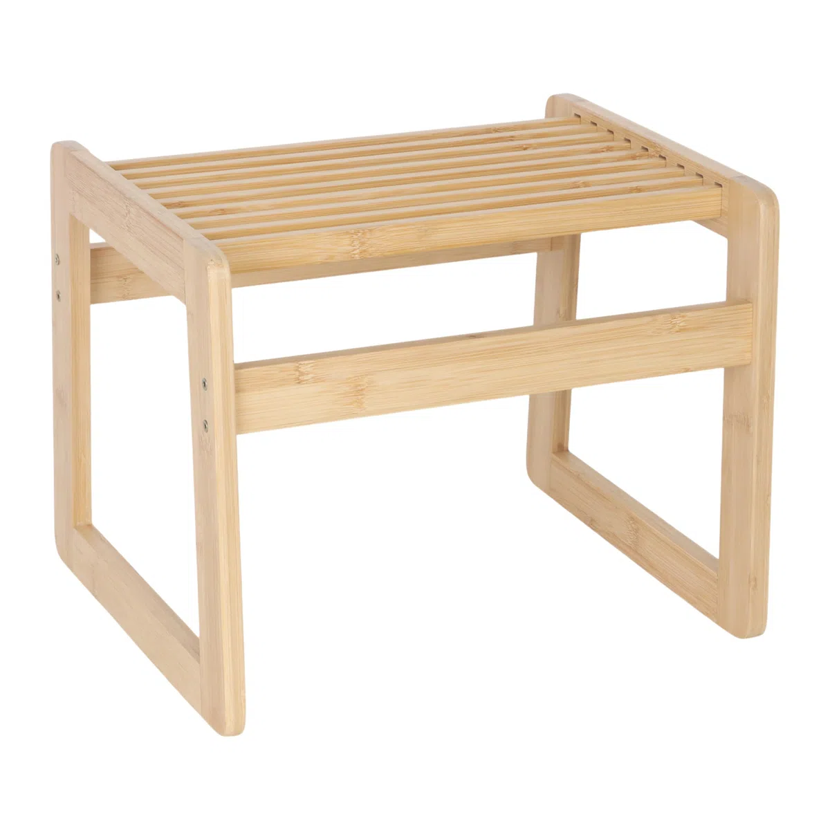 Relaxdays Badhocker, Bambus, kompakt, offene Bauweise, Saunahocker, HxBxT: 30 x 38 x 33 cm, Sitzbank Flur und Bad, Natur