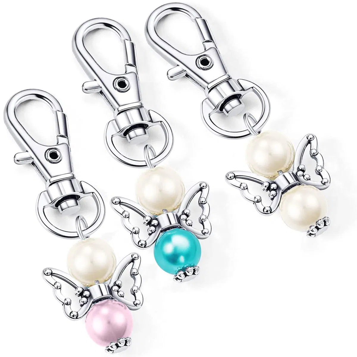 60 Pcs Engelanhänger, 20 set Hochzeit Taufe Anhänger,Engel Anhänger Schlüsselanhänger,kleine schutzengel anhänger,Gastgeschenke Kommunion,Schutzengel+Organza,Gastgeschenke Taufe Hochzeit