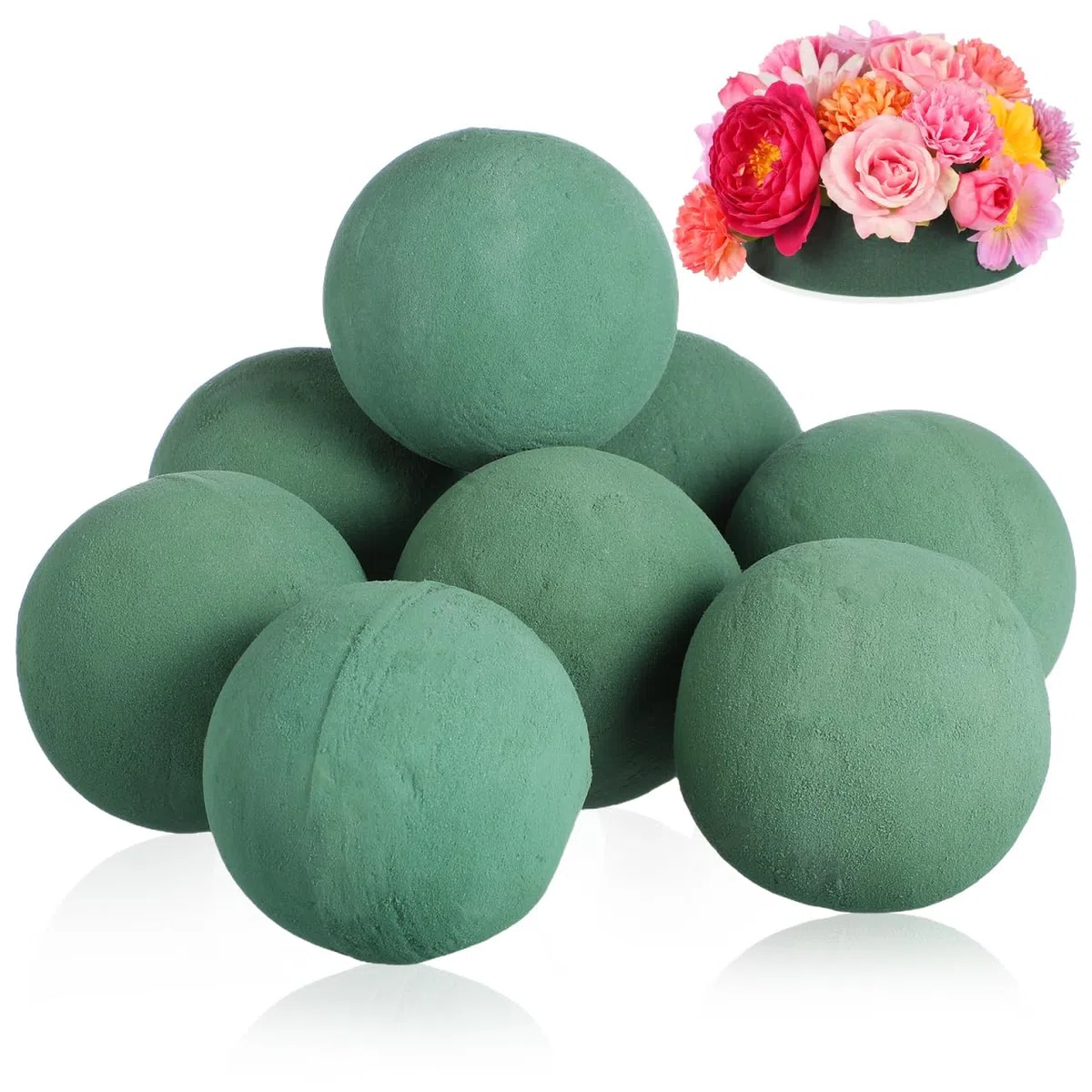 PartyKindom 9 StüCk Runde Steckschaumkugeln Nass Und Trocken Florist Schaum FüR DIY BlumensträUßE Hochzeiten Party Dekoration Vielseitiger Blumensteckschaum