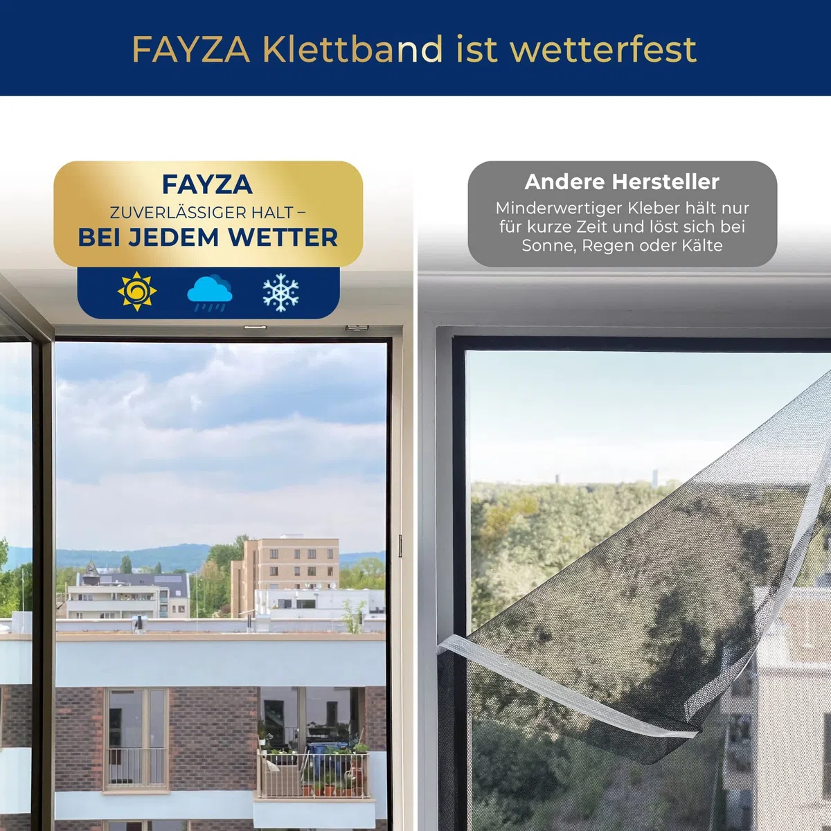 FAYZA Fliegengitter Klettband für Fenster Premium Qualität - 18M Transparent Befestigungsband Fliegengitter - Klettband selbstklebend Fliegengitter - Klettband Fliegengitter extra stark