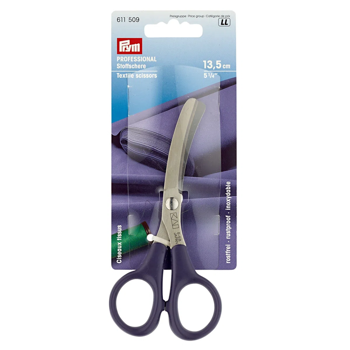 Prym 611509 Professional Stoffschere gebogen 5 1/4'' 13,5 cm, Blau, Purpur