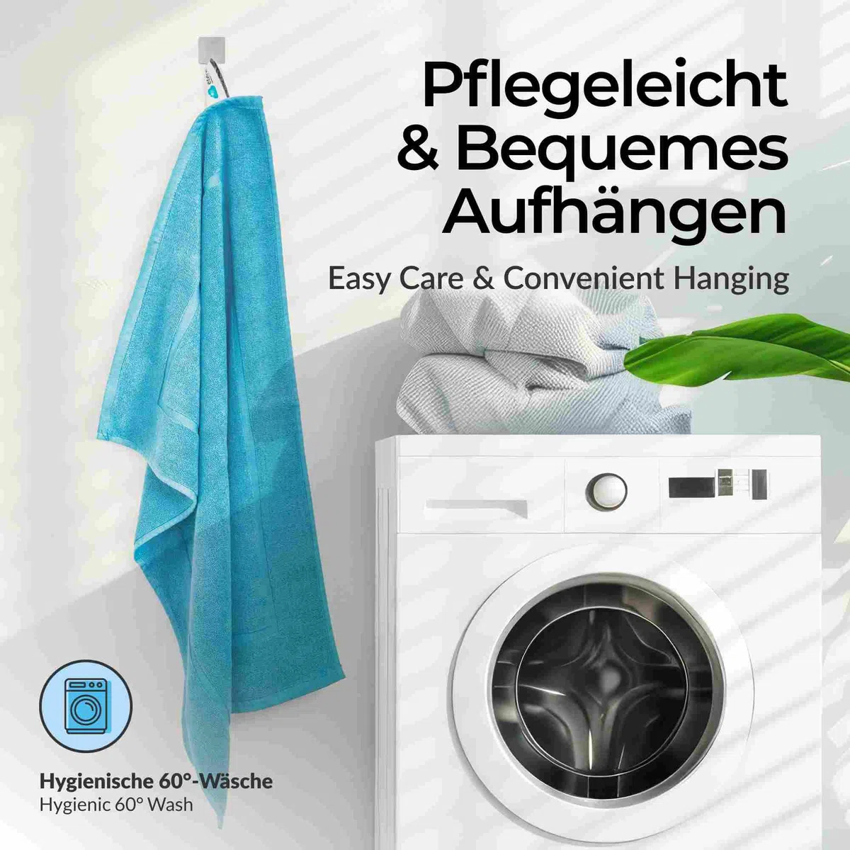 etérea Duschvorleger Frottee - 2er Set - 100% Baumwolle - Carli Classic Badezimmerteppich - Badematte schnelltrocknend - Bathroom Mat Badvorleger Waschbar - 850 GSM Badteppich 50x80 cm -Türkis