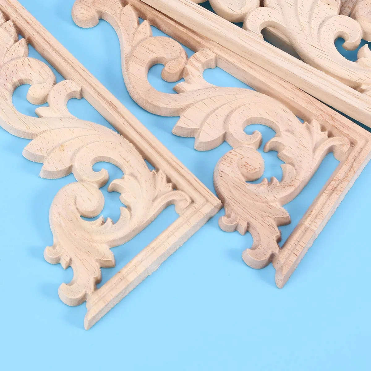 EXCEART 4 Stück Holz Geschnitzte Applikation Rahmen Europäischen Stil Holz Ecke Onlay Schranktür Möbel Dekoration für zu Hause Schlafzimmer Wohnzimmer