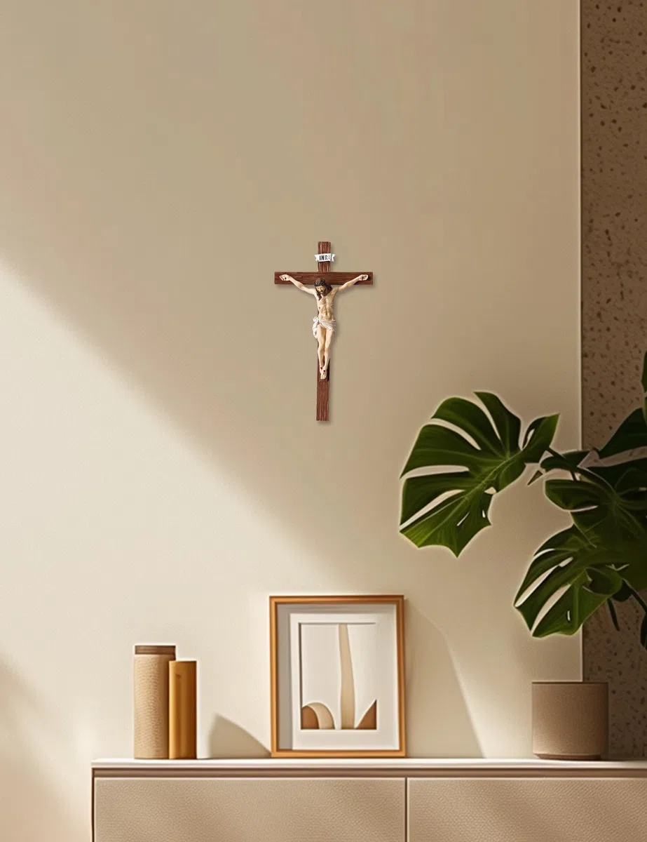 Gwezmxs Jesus Kreuz Wand, Kruzifix zum Aufhängen, 13x24cm Vintage Christliche Dekoration, Wandkunst