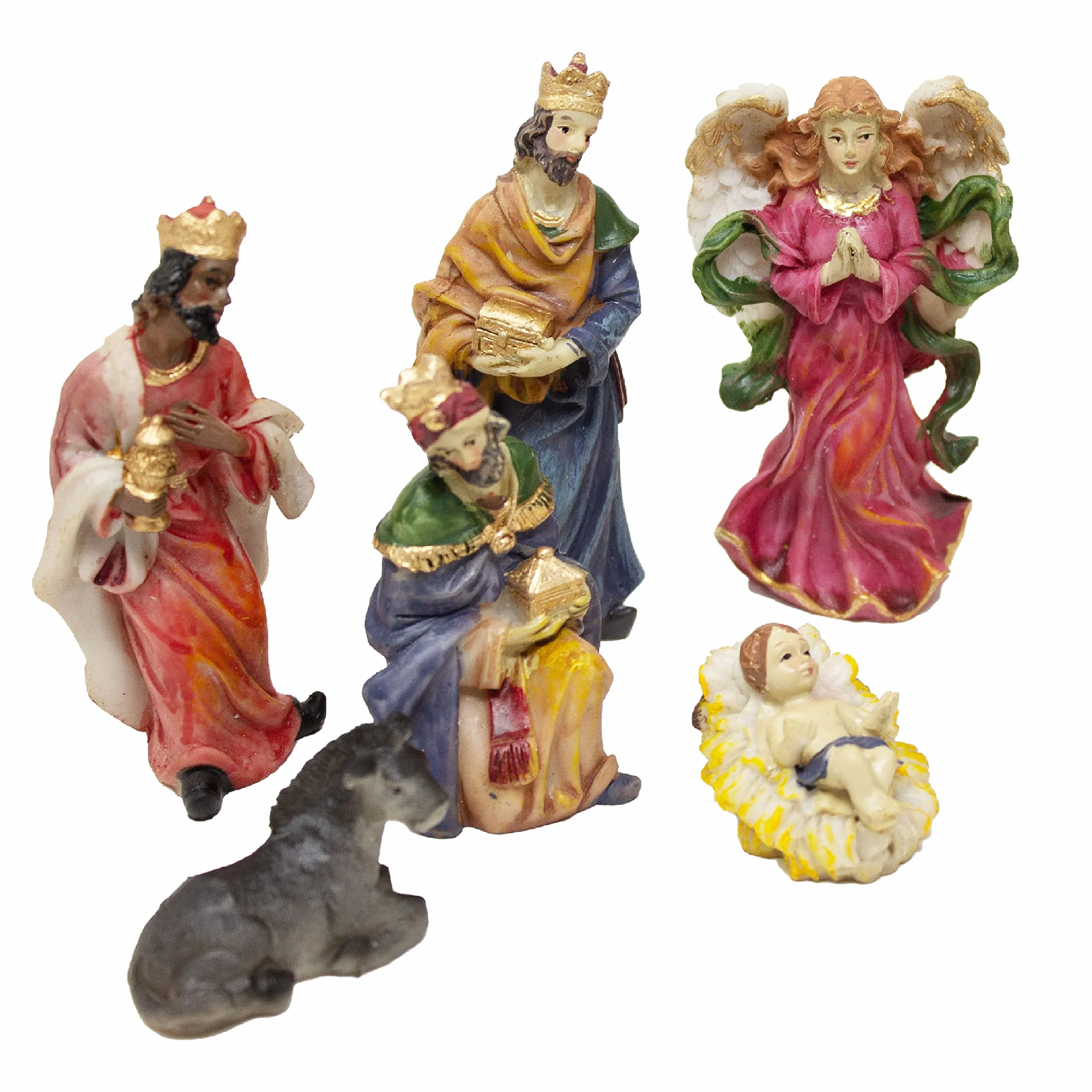 ToCi Krippenfiguren Set Weihnachten – 11-teiliges Krippenensemble bis 10 cm - im klassischen Design für Krippen Weihnachtsdeko