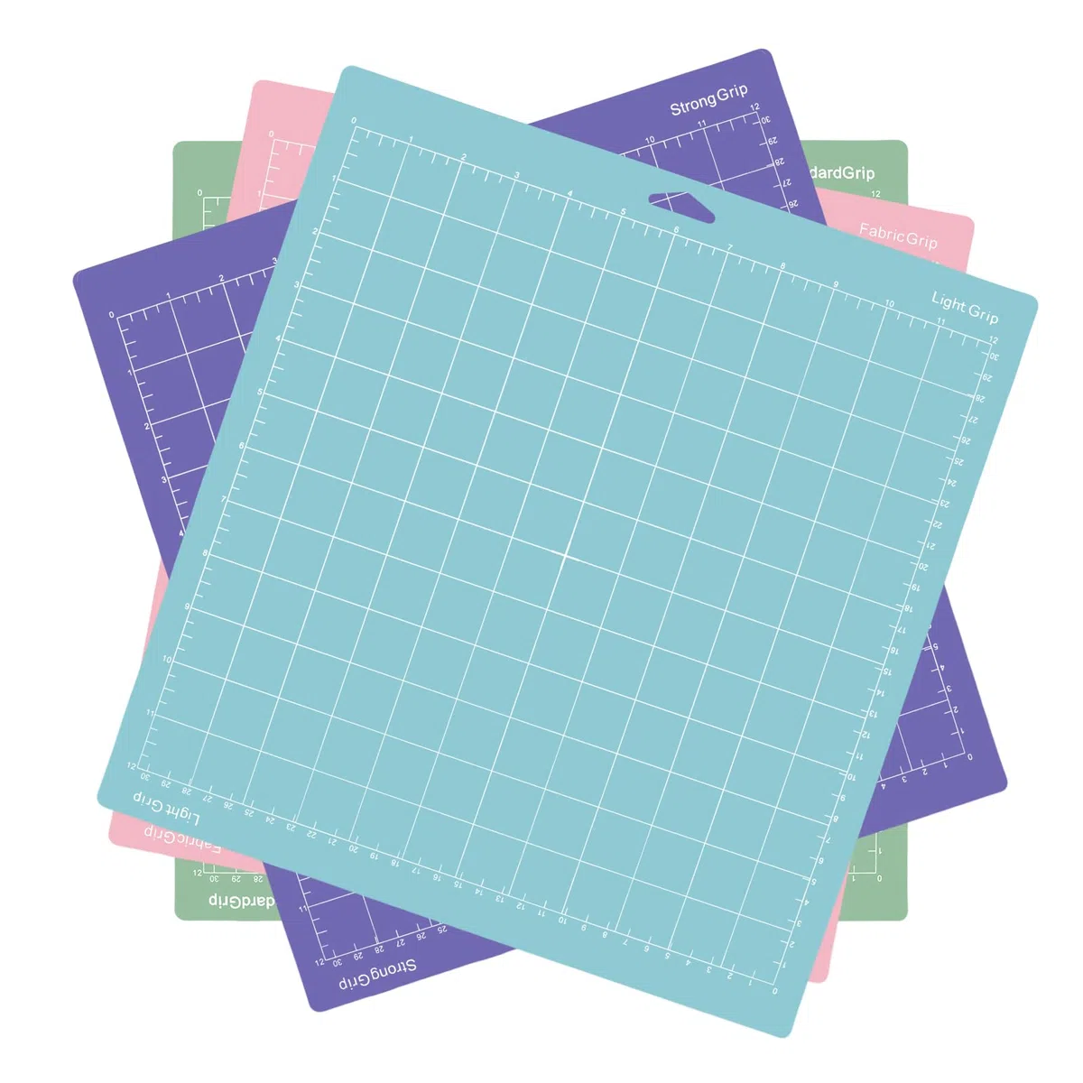 KEILEOHO 12 Stück Schneidematte, 30,5x30,5cm, Rosa Grün Lila Blau Standardgrip Schneidunterlage, Plotter Zubehör für Handwerk