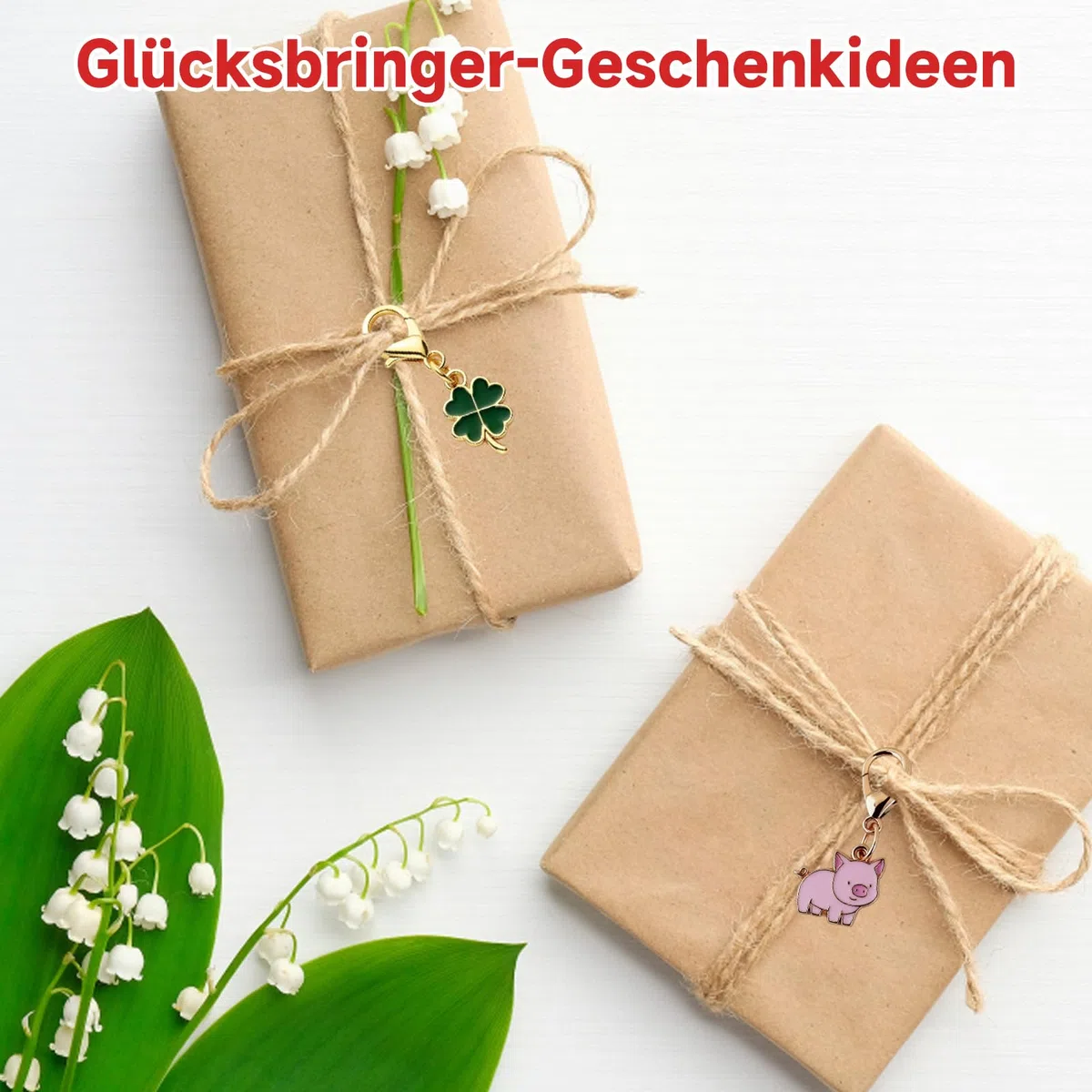 30 Pcs Silvester Glücksbringer Set, Kleine Glücksbringer Marienkäfer neujahr Klein für Neujahr Weihnachtsgeschenke