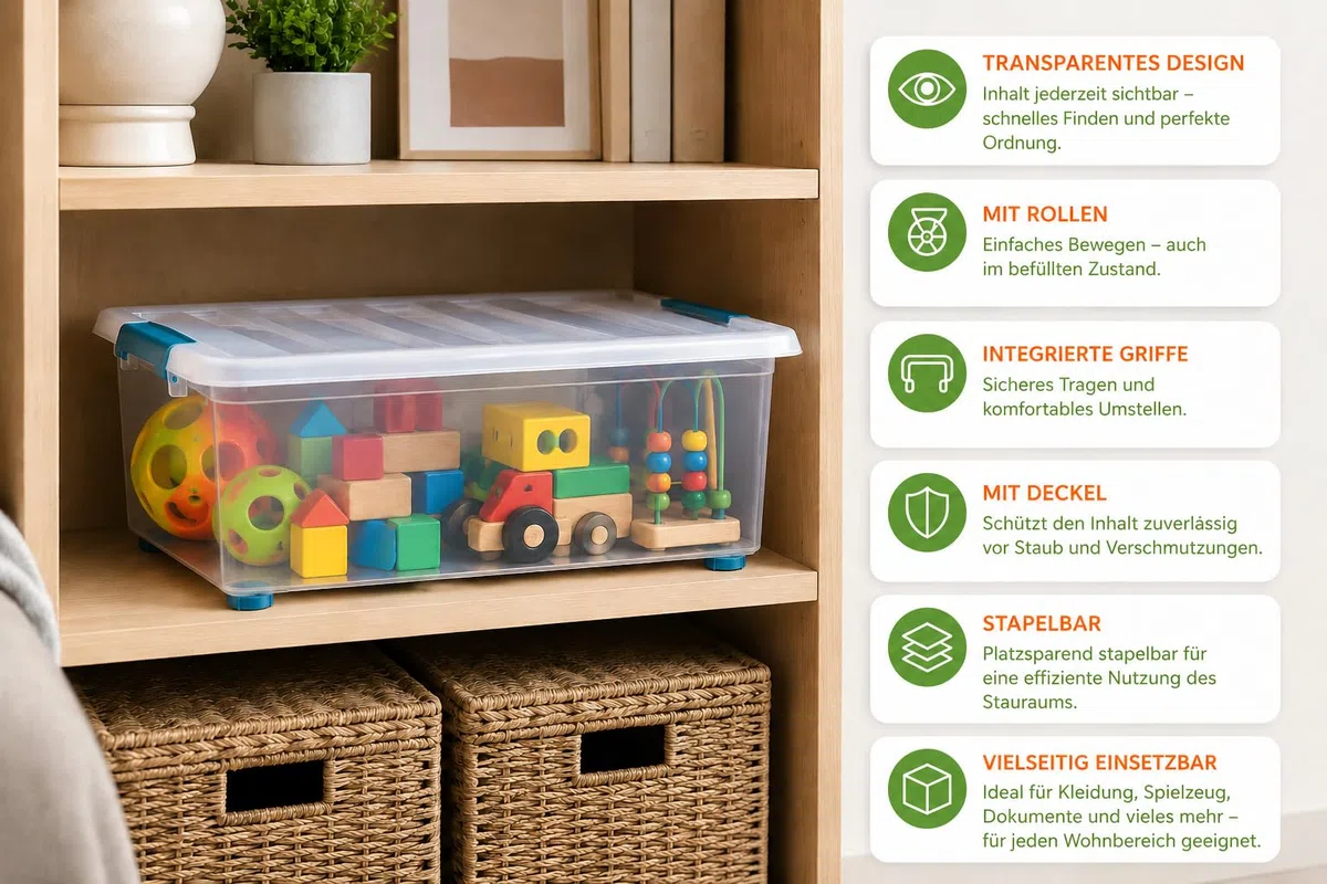 Ondis24 Katla 28l Aufbewahrungsbox Rollbox Unterbettbox Ordnungssystem Aufbewahrungsbehälter mit Deckel (2)