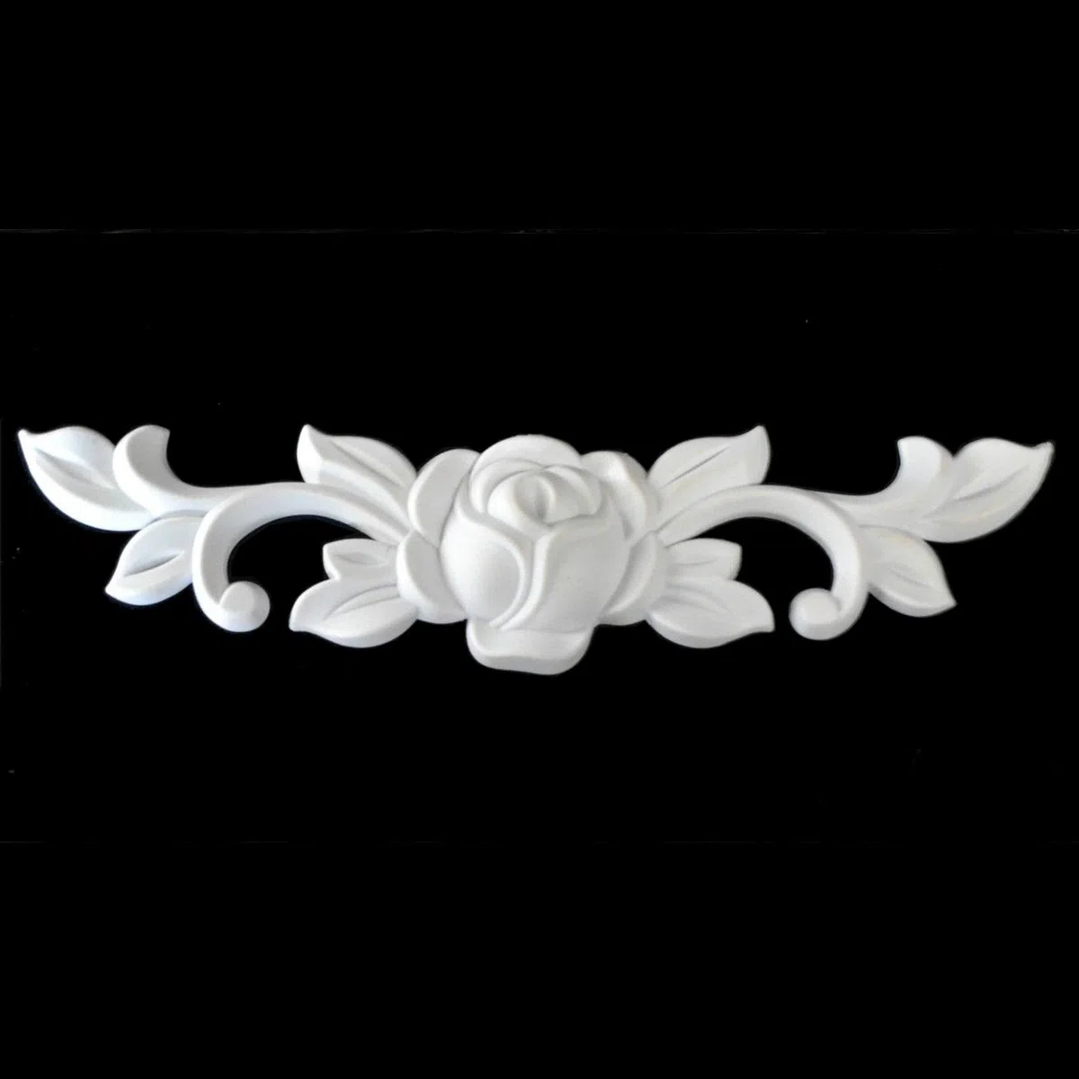 4er Set Zierteile mit Rosen Ornament 17 x 4 cm