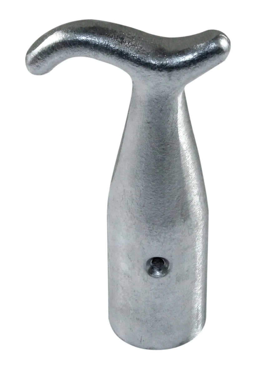 SN-TEC Stockhaken/Ziehhaken mit Buchenstab 1 Meter für Bodentreppen und Oberlichter, Aluminium, unlackiert Silber (Stockhaken unlackiert Silber incl. Stiel)