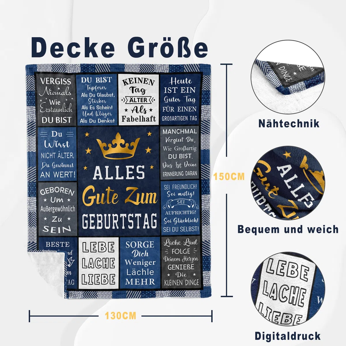 Vegas Geburtstagsgeschenk für Männer, Geschenke für Männer, Geschenke für Mann Geburtstag, Mann Geschenke Geburtstag Decke 150X130CM