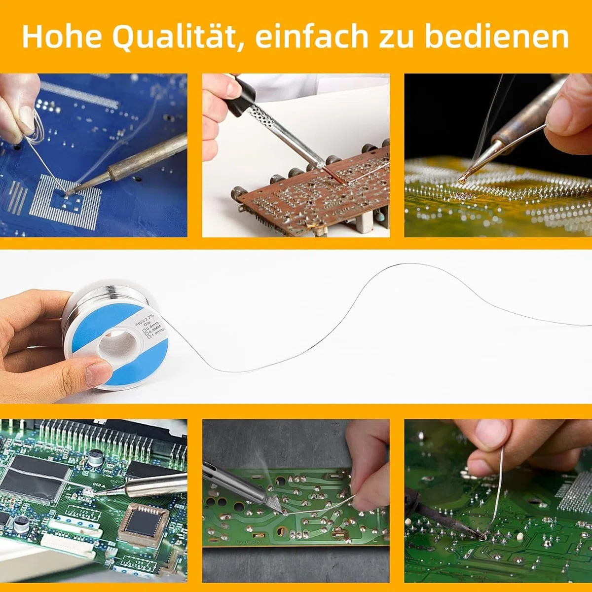 Niedrigschmelzendes Zinn-Blei-Lötmittel und Lötdraht, 0,8 mm/100 g Kolophoniumkern-Lötmittel für elektronische Komponenten, elektrisches Lötmittel und Niedrigtemperatur-Lötmittel für Bleilötmittel für