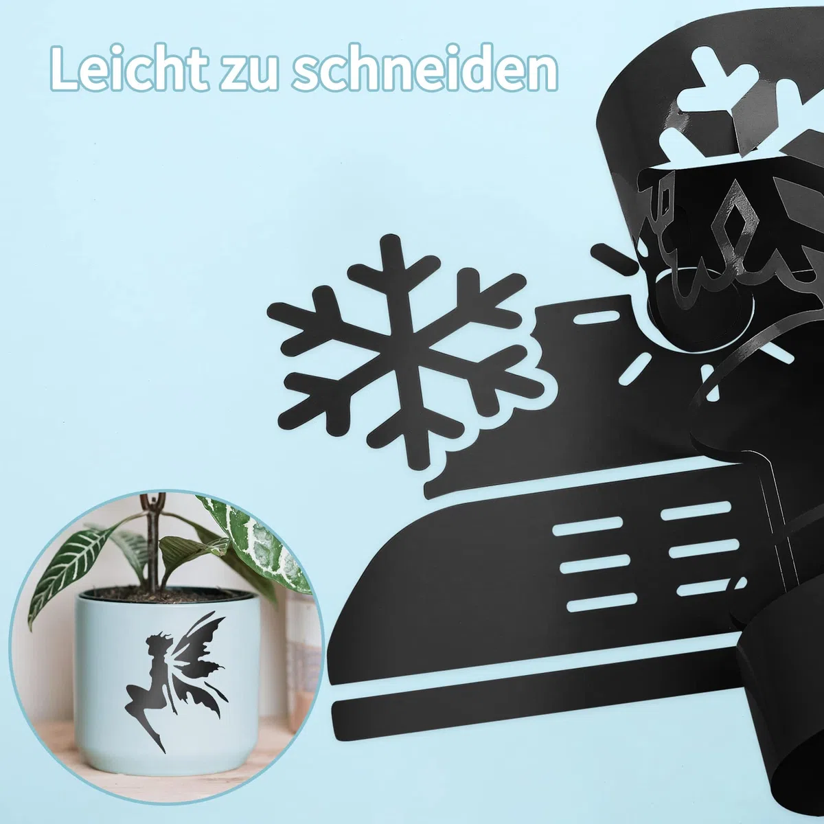 IModeur 30,5 x 458 cm Vinylfolie Plotter Schwarz und Weiß Matt - 2 Rolle Plotterfolie Vinyl Selbstklebend für Cricut Machines, Silhouette Cameo, die meisten Schneidemaschine
