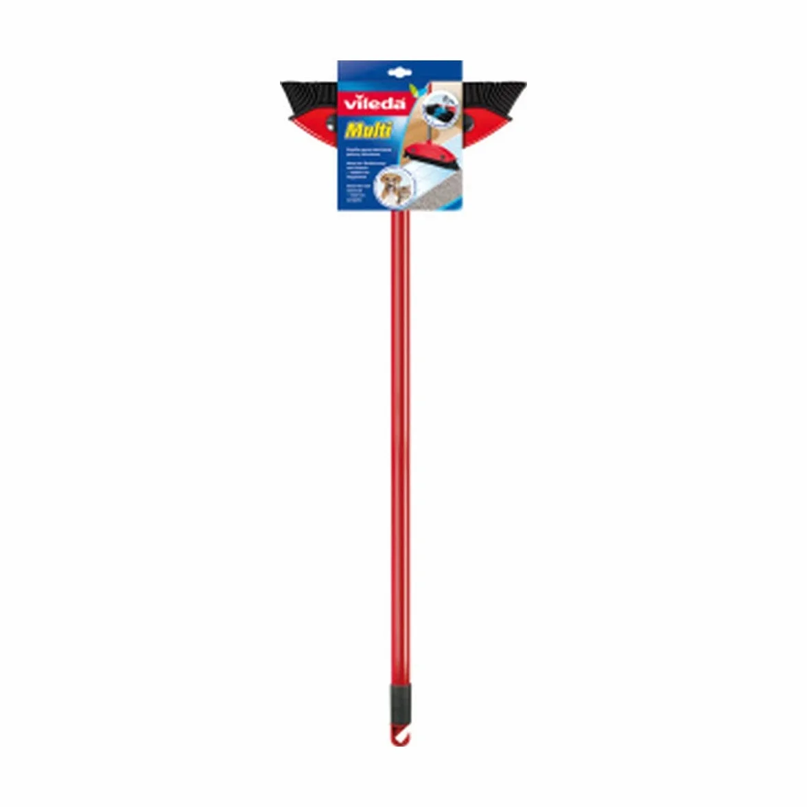 Vileda Multi Besen, mit Teleskopstiel, Kautschukborsten, gegen Tierhaare, Stiellänge 75–130 cm, für alle Böden, ideal auch für Teppiche