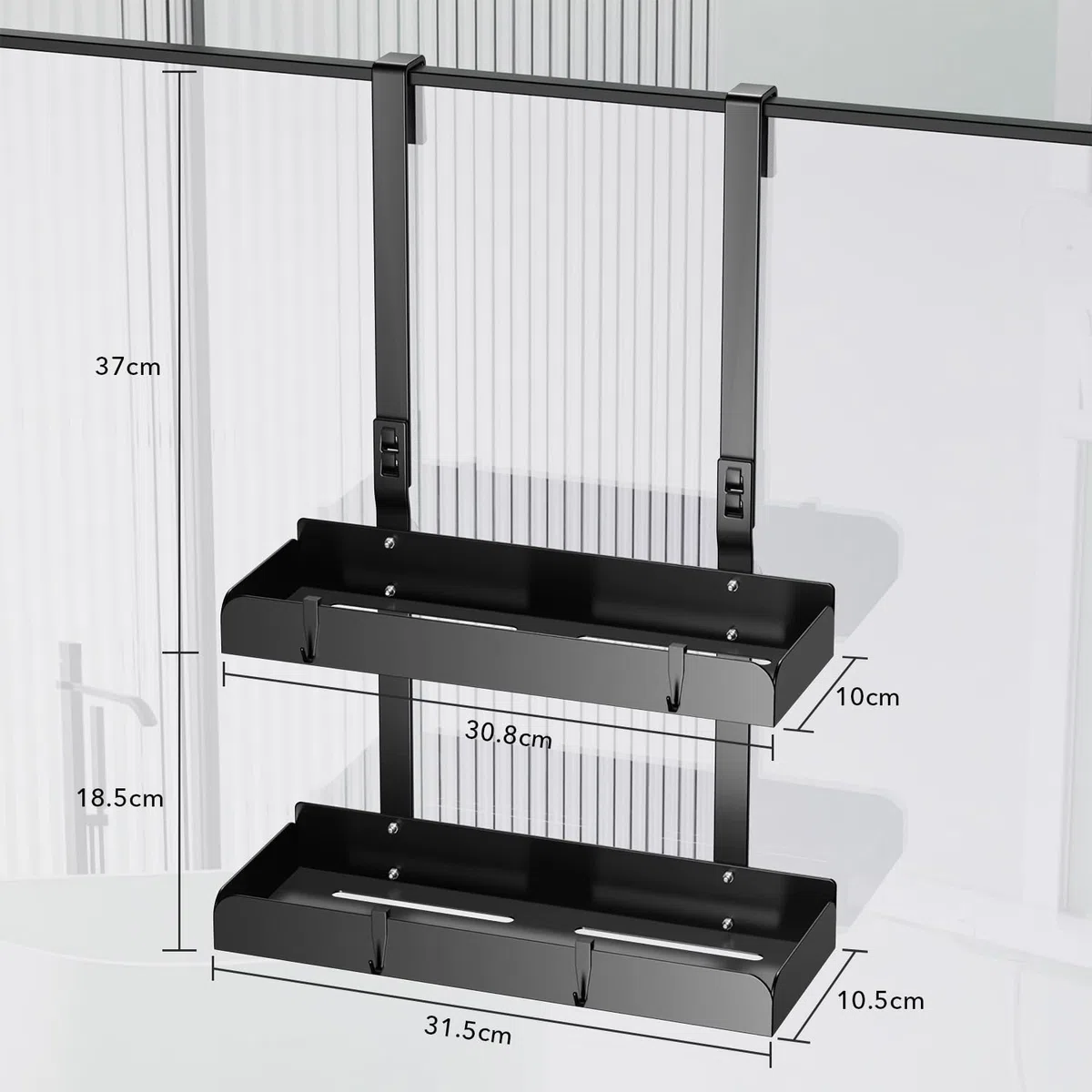 pickpiff Duschregal Ohne Bohren Duschablage Zum Hängen Badezimmer Organizer Shampoo Halterung Dusche Duschkorb Halterung Shower Shelf Mit 4 Haken Edelstahl 55.5x31.5x10.5 cm
