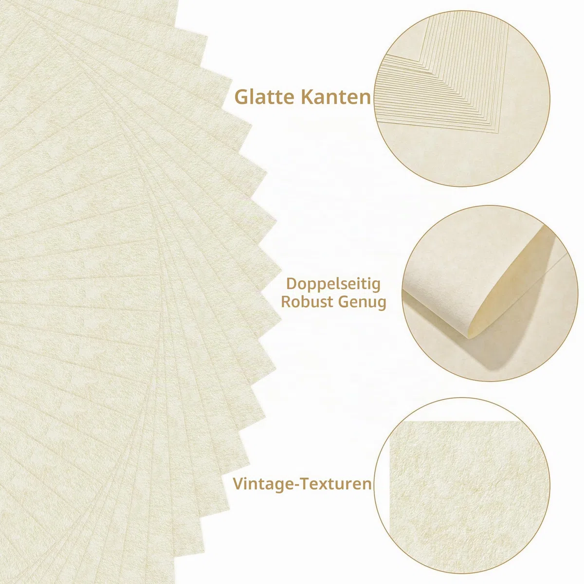 Pergamentpapier, 30 Blatt, cremeweiß, 21 x 29,7 cm, A4-Größe, Pergamentpapier, 100 g/m², Vintage-Papier für Zertifikate, Handwerk, Visitenkarten, Einladungen, PAC04CW030