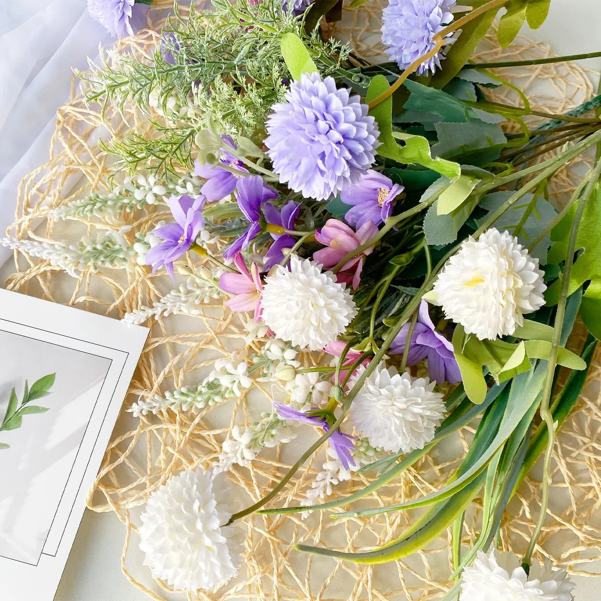 YMIFEEY Kunstblumen wie Echt Künstliche Blumen Frühling Wildblume Blumenstrauß Künstlich Seidenblumen Fake Blumen Pflanzen Zweige Deko Artificial Flowers für Zimmer Tisch Draußen, Als Geschenk (Lila)