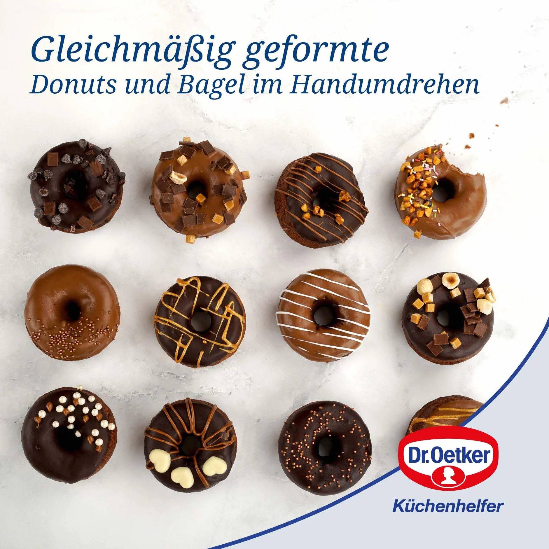 Dr. Oetker 12er Donutbackform TRADITION, Donutform mit Antihaftbeschichtung, hochwertige Backform mit ausgezeichneter Wärmeleitung, Form für gleichmäßig geformte Donuts (Farbe: Schwarz)