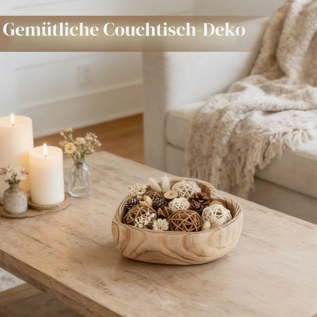 Hanobe Dekoschale Holzschale Deko Schale: Herz Schlüssel Schale Schlüsselschale Holz Tischdeko Herzform Groß Vintage Dekoschalen Gross Holzschalen Herbst Tisch Dekoration, 24cm