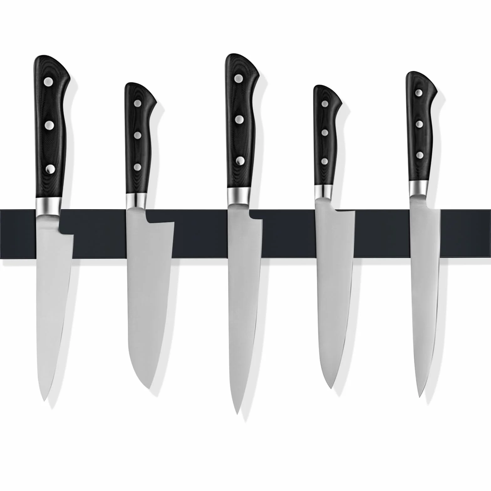 Fousenuk 40cm Magnetleiste Messer, Edelstahl Messerhalter Magnetisch, Selbstklebend Magnet, Knife Holder, Messermagnet Küchenleiste Messerleiste Halterung, Kann Ohne Bohren Installiert Werden Stark