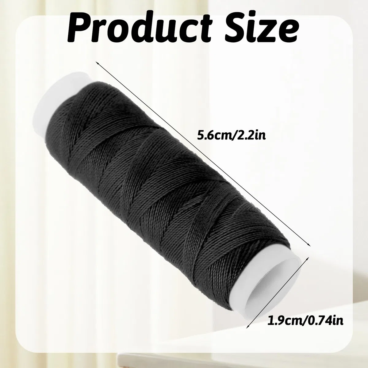 3 Rollen Quiltgarn Nähgarn Webfäden ürs Hand- und Maschinennähen Starker Nähfaden aus Polyester für Herstellen von Perücken Handnähen Haarschuss DIY (Schwarz, Beige, Braun)