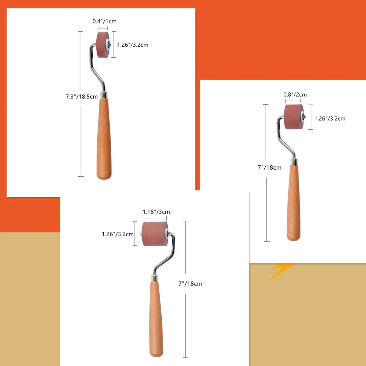 Gummiwalze für Druckherstellung, ideal für rutschfeste Klebebandkonstruktions-Werkzeuge, Druck, Basteln, Stempeln für Tapeten und Sammelalben (1 CM+2 CM+3 CM)