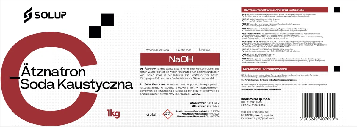 Ätznatron 1kg >99% Reinheit NaOH I Sodium Hydroxide I Natriumhydroxid für Seifenherstellung Reinigung und Entfettung I Caustic Soda I Hochreines I Natronlauge