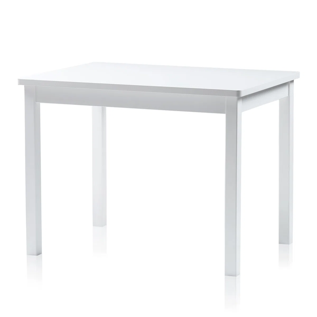 KHG Kindertisch Massivholz lackiert weiß Landhaus für Kinderzimmer, 4-Fußgestell, Pflegeleichte Oberfläche, robust, kindgerechte Höhe 66 x 51 x 50 cm