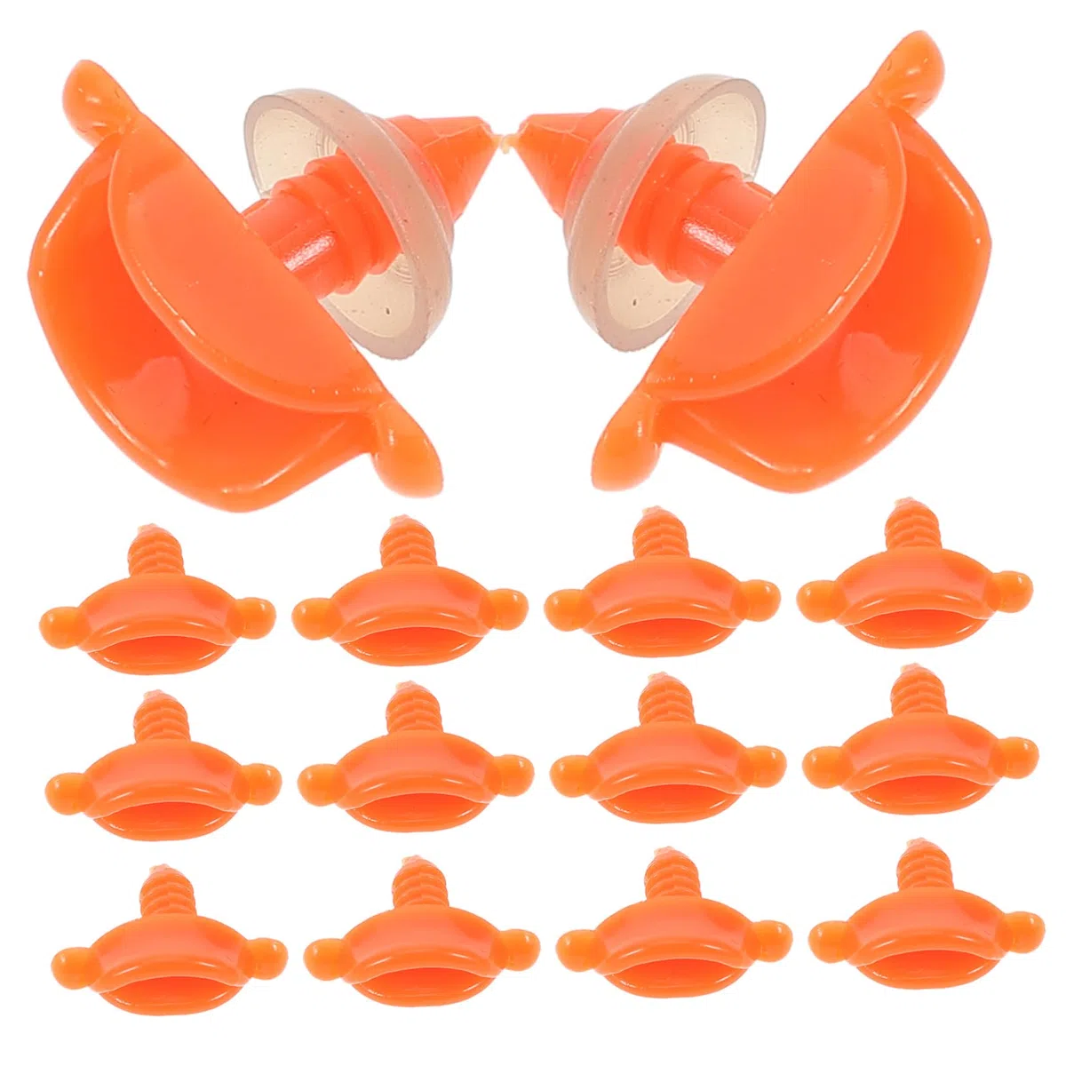 POPETPOP Selbstgemacht Entenmaul 50 Stück Kunststoff Entenschnäbel mit Gewindedesign und Lippenkante Orange Bastelset für Tierspielzeug Puppen und Entenaccessoires zum Selbermachen