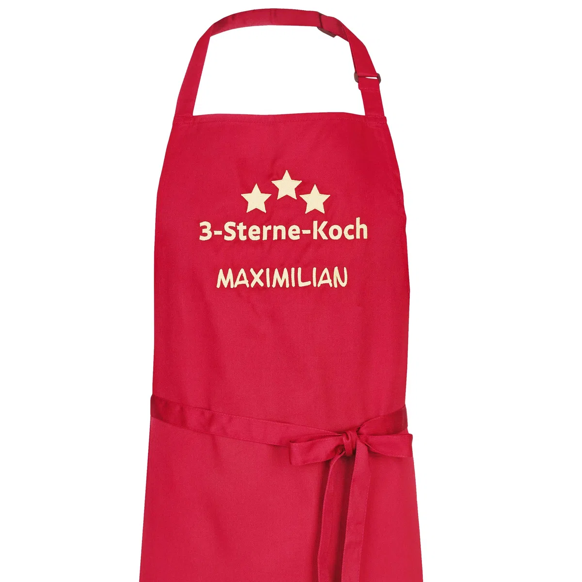 Wolimbo Kochschürze mit Namen - rot - Grillschürze Küchenschürze personalisiert mit verstellbarem Nackenband - Schürze selbst gestalten mit Motiv