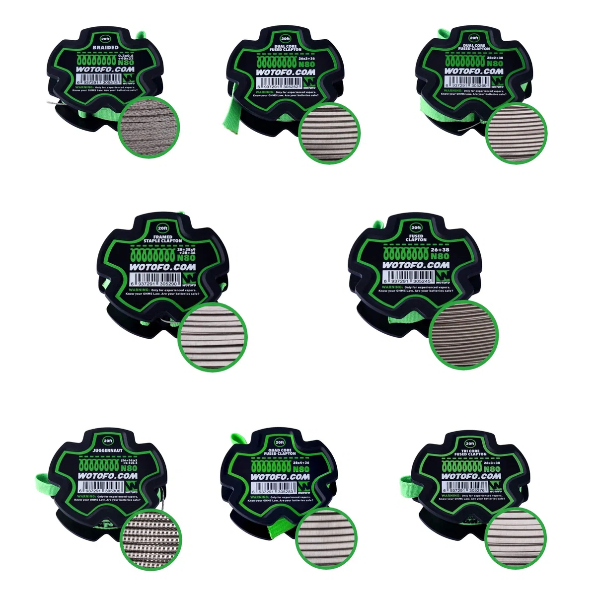 WOTOFO DRAHT WICKELDRAHT N80 Ni80 20ft = 6 Meter (3. N80 - Dual Core Fused Clapton 28GA)