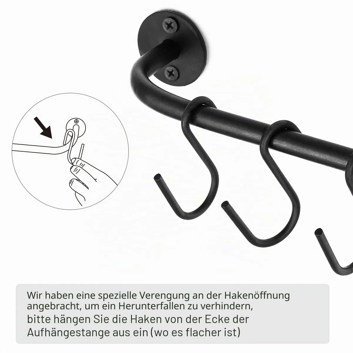 Mkono Becherhalter, Wandmontage, Kaffeetassenregal, Aufhänger, modernes Metall-Wandregal mit 10 Tassenhaken, rustikale Utensilien, Teetassen, Aufbewahrungs-Organizer für Küche, Esszimmer, Café, Bar