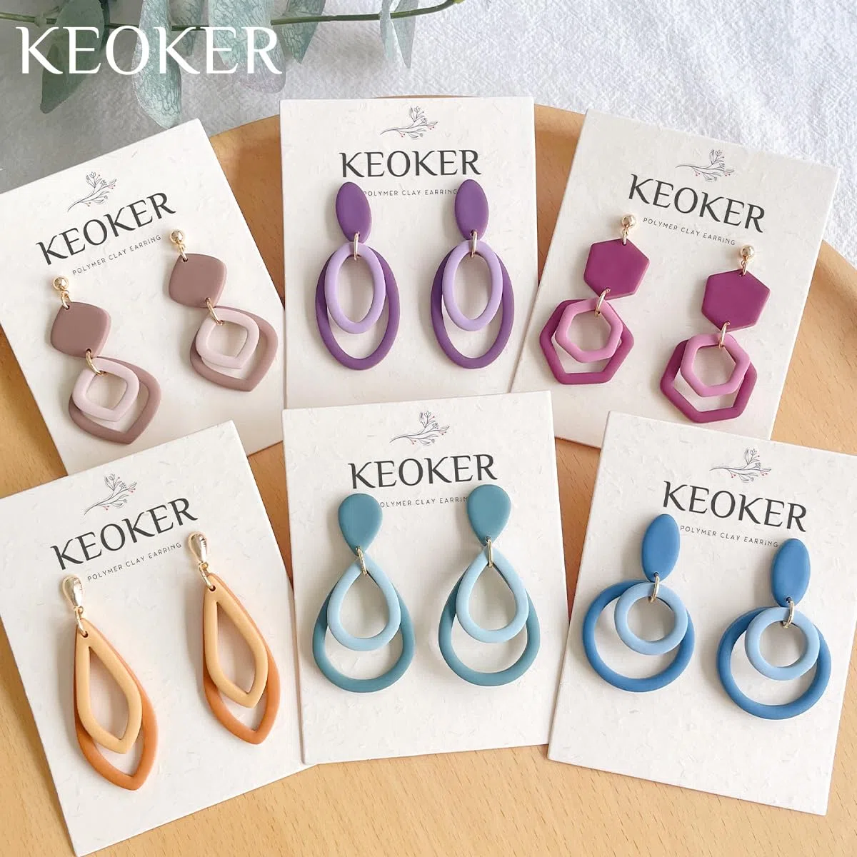 Keoker Konzentrische Kreis-Tonschneider für Polymer-Ton-Schmuck, 12 Formen, organische Polymer-Tonschneider für Ohrringe
