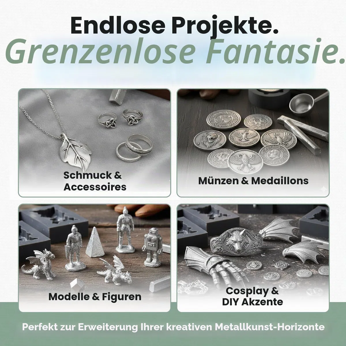 Creativ 13055 Zinn Bar, 150g Gewicht, 10 Stück