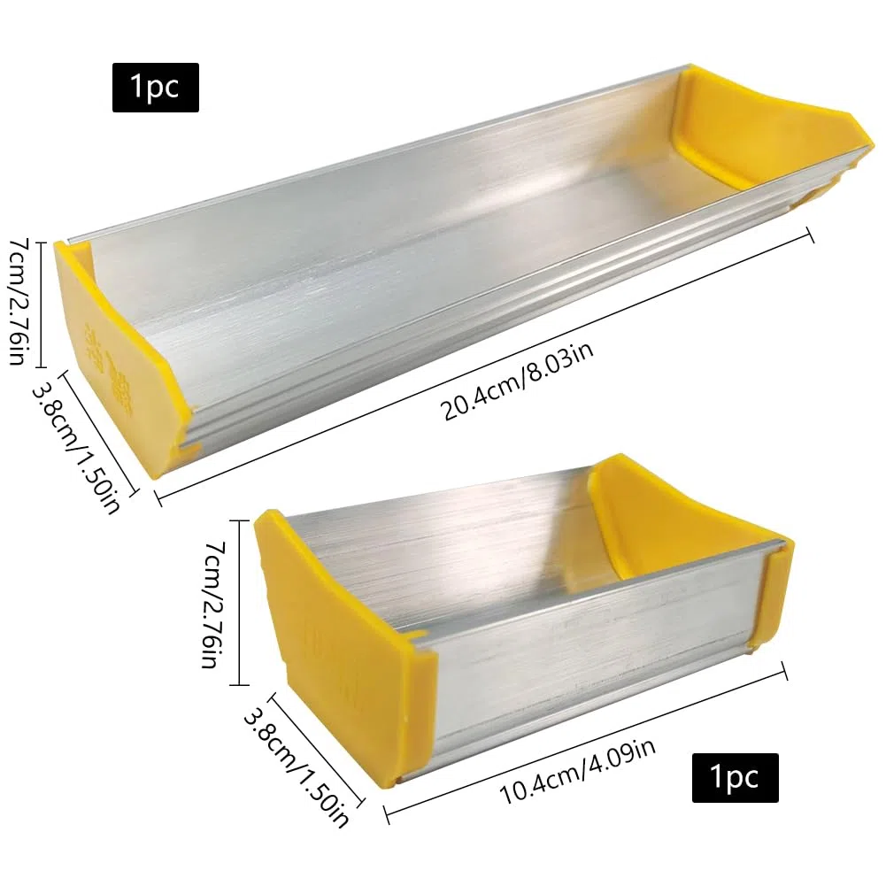 GORGECRAFT 2 Größen Emulsion Scoop Coater 4 Zoll 8 Zoll Aluminiumlegierung Dual Edge Screen Coating Scoops Werkzeug Für Siebdruck, Gelb