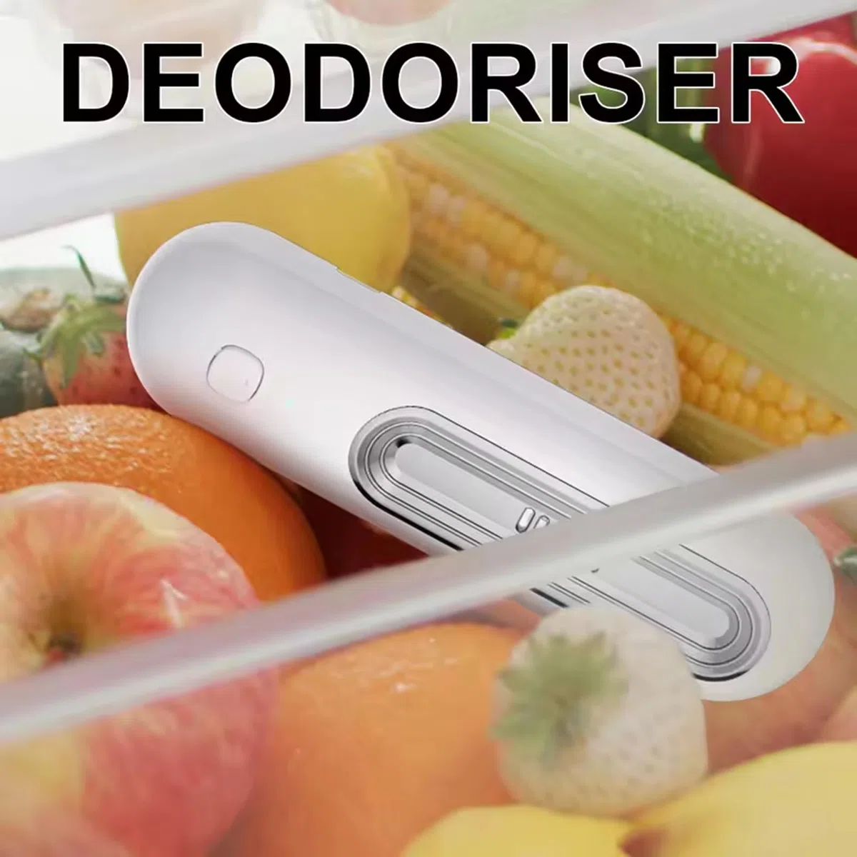 Ozoori Fridge Deodorizer Odor Eliminator, Kühlschrank-Deodorizer, 2 Modi wiederaufladbarer Geruchsneutralisierer Ozongenerator, Kühlschrank-Deodorierer, Geruchsentferner für Gefrierschrank (Silber)