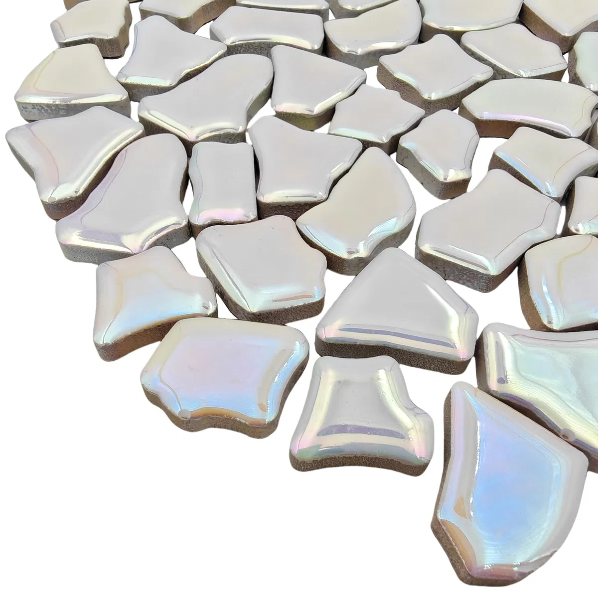 Unregelmäßige Keramik-Mosaikfliesen, 1,7 cm - 3,9 cm, 500 g/1,1 lb, Keramik-Mosaikfliesen zum Basteln, Keramik-Mosaikstücke für Heimdekoration oder Bastelarbeiten, Mosaik-Zubehör (schillerndes