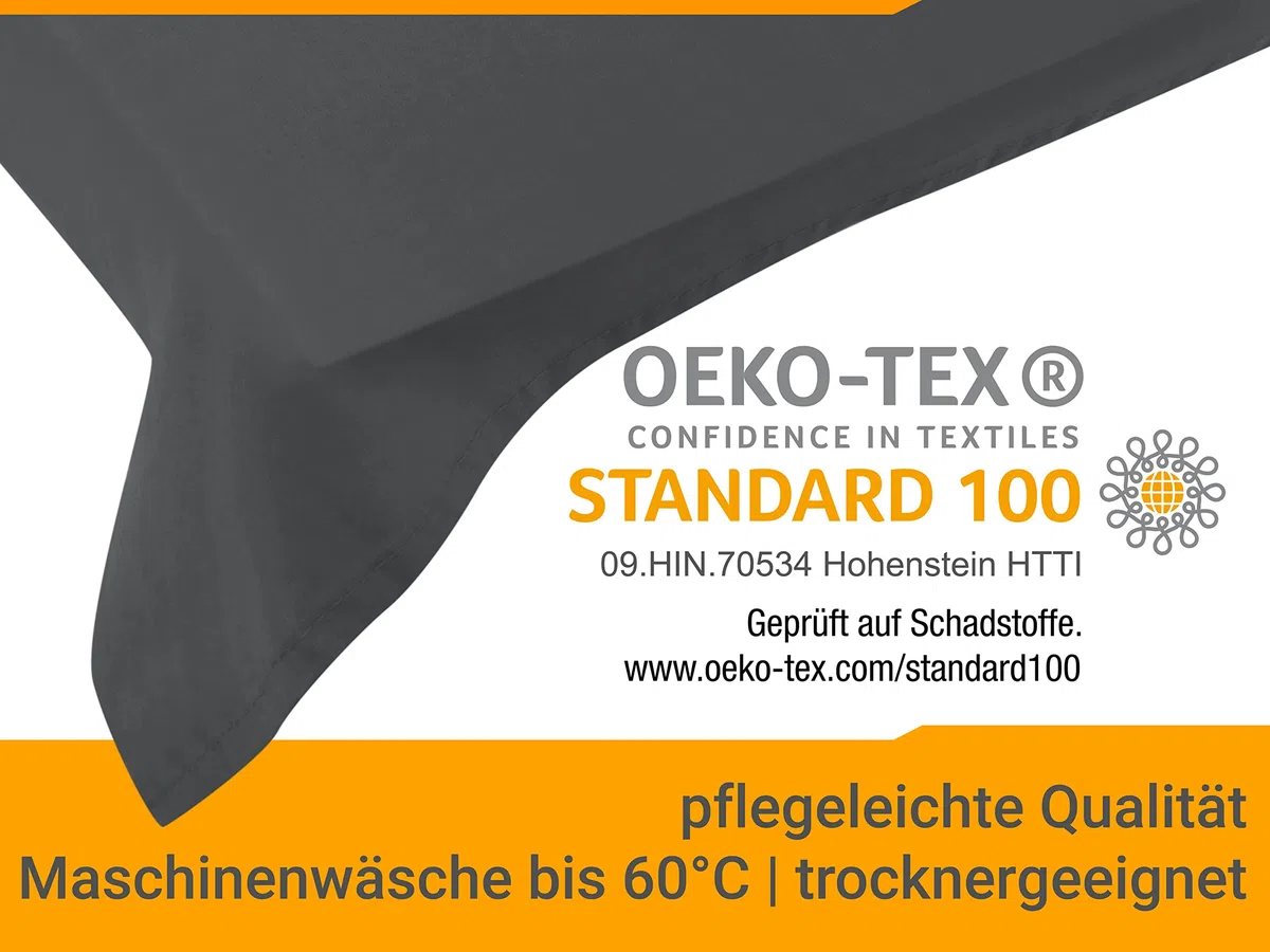 npluseins klassisches Betttuch ohne Gummizug - Einheitsgröße von ca. 150 x 250 cm in 7 Uni-Farben erhältlich, anthrazit