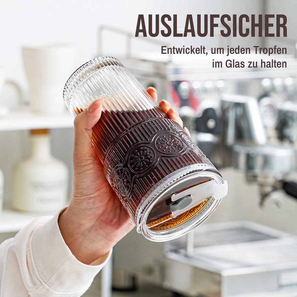 SoulTimes 600 ml Glasbecher mit Deckel und Glasstrohhalm, 2 Stück – Wiederverwendbare Trinkgläser für Eiskaffee, Wasser, Smoothies, Milch, Cocktails & Matcha – Perfekt für Alltag und Reisen