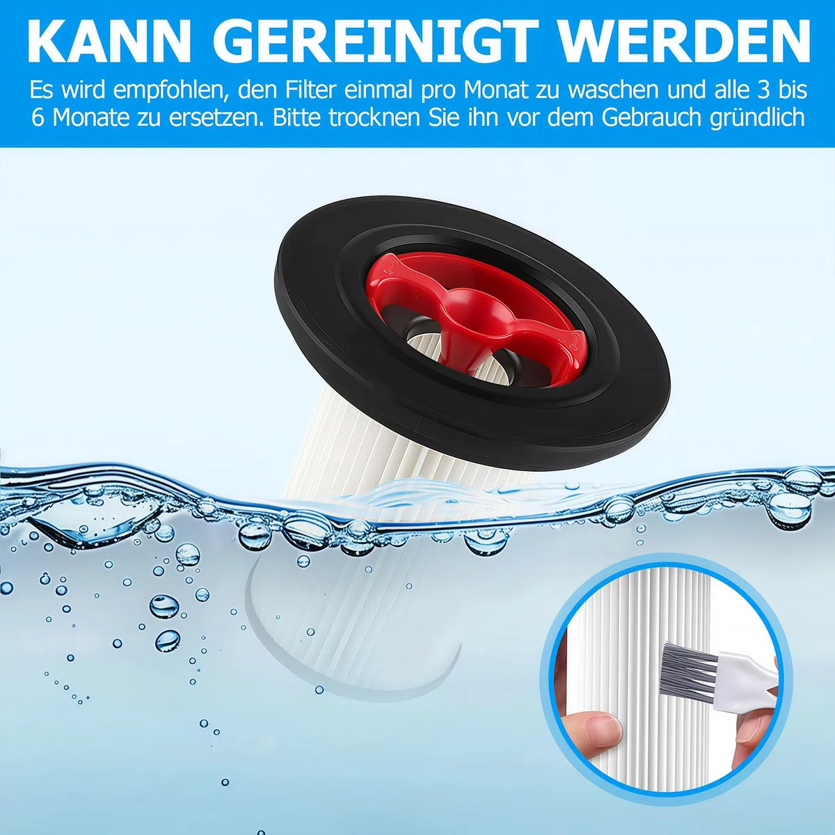 3 Stück Ersatzfilter kompatibel mit Bosch Unlimited Gen2 Serie 8 Staubsauger Set, HEPA Filter kompatibel mit Bosch 12036642,12023349, mit 1 Stück Filterabdeckung und 1 Reinigungsbürste
